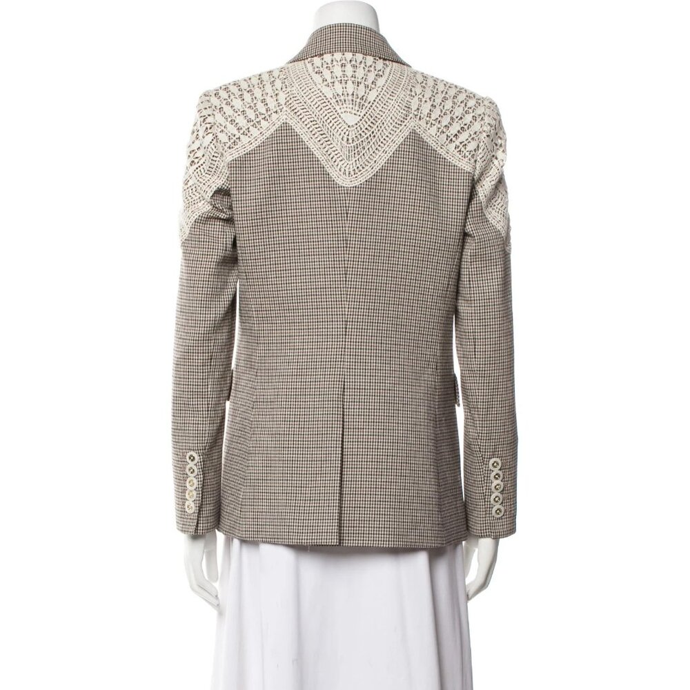 Veronica Beard Faithon Dickey Blazer in Camel Multi Crochet Trim Jacket 0 - Picture 7 of 9